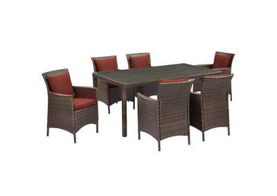 Image for Brown Currant Conduit 7 Piece Outdoor Patio Wicker Rattan Dining Set