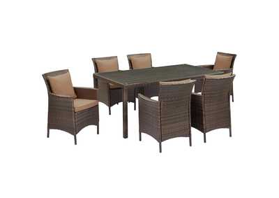Image for Brown Mocha Conduit 7 Piece Outdoor Patio Wicker Rattan Dining Set
