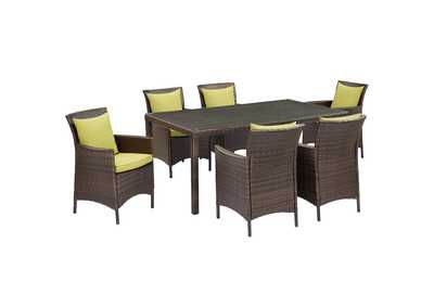 Image for Brown Peridot Conduit 7 Piece Outdoor Patio Wicker Rattan Dining Set