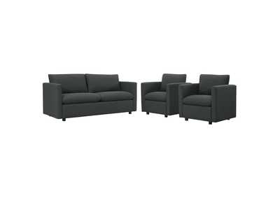 Image for Gray Activate 3 Piece Upholstered Fabric Set