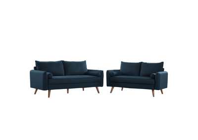 Image for Azure Revive Upholstered Fabric Sofa and Loveseat Set