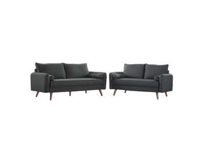 Image for Gray Revive Upholstered Fabric Sofa and Loveseat Set