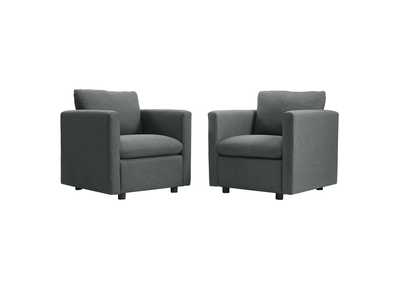 Image for Gray Activate Upholstered Fabric Arm Chair [Set of 2]