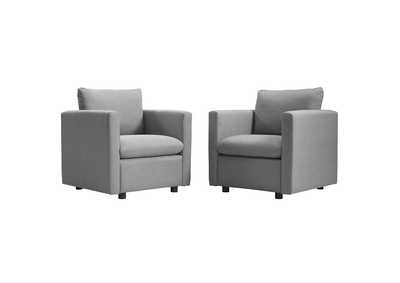 Image for Light Gray Activate Upholstered Fabric Arm Chair [Set of 2]