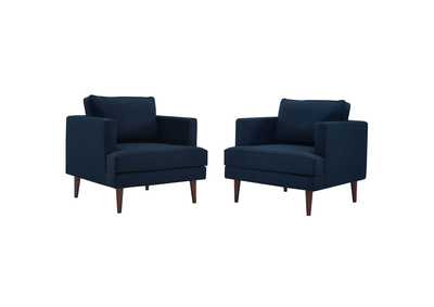 Image for Blue Agile Upholstered Fabric Arm Chair [Set of 2]