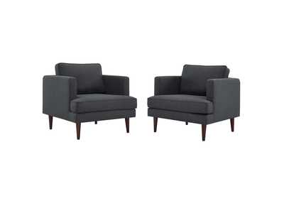 Image for Gray Agile Upholstered Fabric Arm Chair [Set of 2]