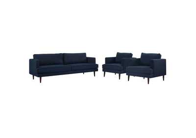 Image for Blue Agile 3 Piece Upholstered Fabric Set