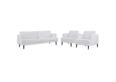 Image for White Agile 3 Piece Upholstered Fabric Set