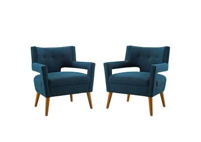 Image for Azure Sheer Upholstered Fabric Arm Chair [Set of 2]