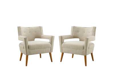 Image for Sand Sheer Upholstered Fabric Arm Chair [Set of 2]