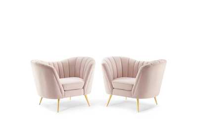 Image for Pink Opportunity Performance Velvet Arm Chair [Set of 2]