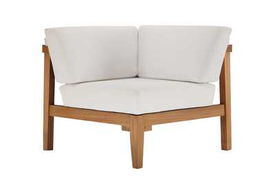 Image for Natural White Bayport Outdoor Patio Teak Wood Corner Chair