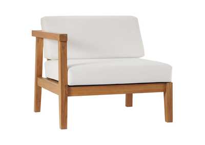 Image for Natural White Bayport Outdoor Patio Teak Wood Left-Arm Chair