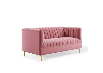Image for Dusty Rose Shift Channel Tufted Performance Velvet Loveseat