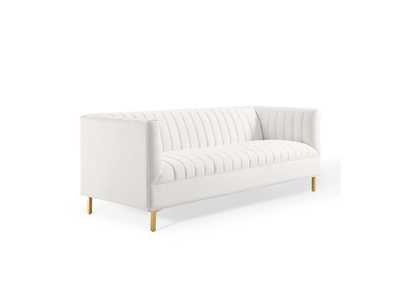 Image for White Shift Channel Tufted Performance Velvet Sofa