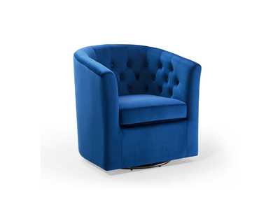 Image for Navy Prospect Tufted Performance Velvet Swivel Arm Chair