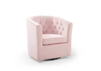 Image for Pink Prospect Tufted Performance Velvet Swivel Arm Chair