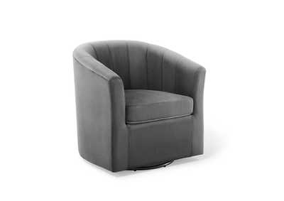 Image for Charcoal Prospect Performance Velvet Swivel Arm Chair