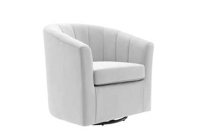 Image for Light Gray Prospect Performance Velvet Swivel Arm Chair