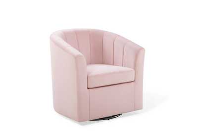 Image for Pink Prospect Performance Velvet Swivel Arm Chair