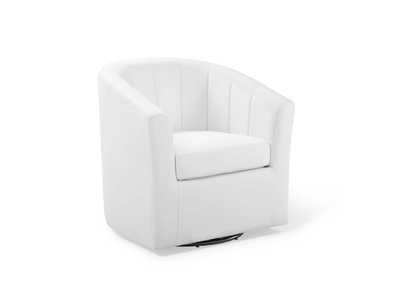 Image for White Prospect Performance Velvet Swivel Arm Chair