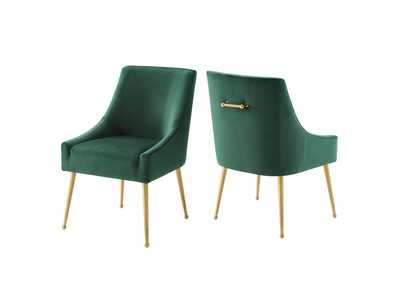 Image for Green Discern Upholstered Performance Velvet Dining Chair [Set of 2]
