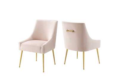 Image for Pink Discern Upholstered Performance Velvet Dining Chair [Set of 2]