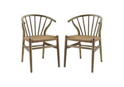 Image for Gray Flourish Spindle Wood Dining Side Chair [Set of 2]