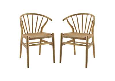Image for Natural Flourish Spindle Wood Dining Side Chair [Set of 2]