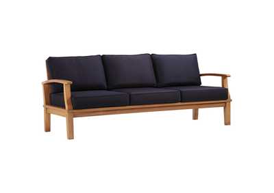 Image for Natural Navy Marina Outdoor Patio Teak Sofa