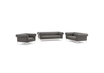 Image for Gray Idyll 3 Piece Upholstered Leather Set