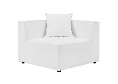 Image for White Saybrook Outdoor Patio Upholstered Sectional Sofa Corner Chair