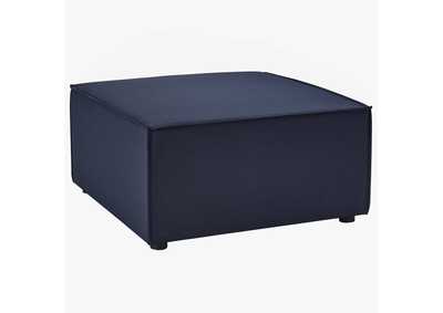 Image for Navy Saybrook Outdoor Patio Upholstered Sectional Sofa Ottoman