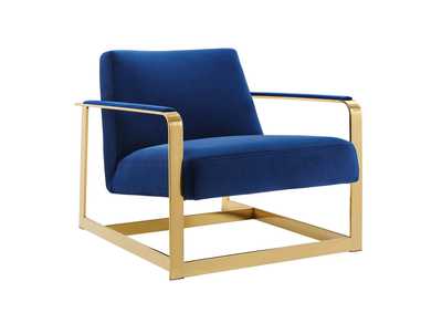 Image for Gold Navy Seg Performance Velvet Accent Chair