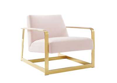 Image for Gold Pink Seg Performance Velvet Accent Chair