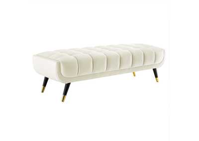 Image for Ivory Adept 60" Performance Velvet Bench