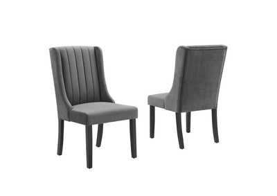Image for Gray Renew Parsons Performance Velvet Dining Side Chairs - [Set of 2]