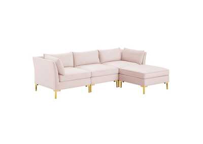 Image for Pink Ardent 4-Piece Performance Velvet Sectional Sofa