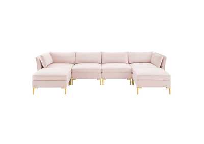 Image for Pink Ardent 6-Piece Performance Velvet Sectional Sofa
