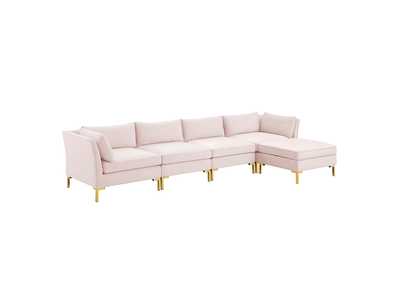 Image for Pink Ardent 5-Piece Performance Velvet Sectional Sofa