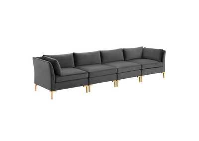 Image for Gray Ardent 4-Seater Performance Velvet Sofa