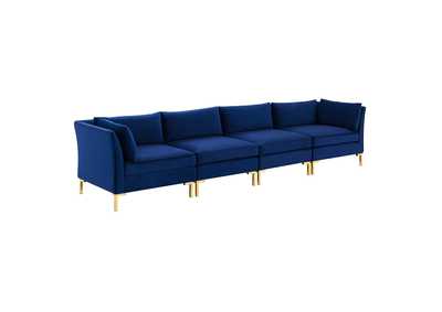 Image for Navy Ardent 4-Seater Performance Velvet Sofa