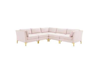 Image for Pink Ardent 5-Piece Performance Velvet Sectional Sofa