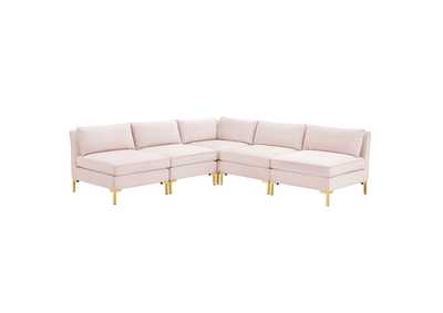Image for Pink Ardent 5-Piece Performance Velvet Sectional Sofa