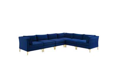 Image for Navy Ardent 6-Piece Performance Velvet Sectional Sofa
