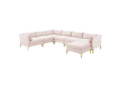 Image for Pink Ardent 7-Piece Performance Velvet Sectional Sofa