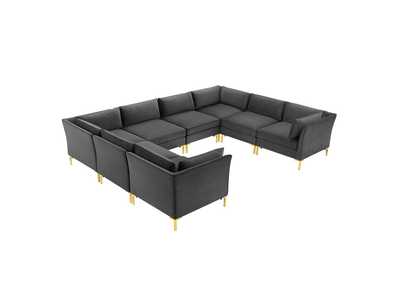 Image for Gray Ardent 8-Piece Performance Velvet Sectional Sofa