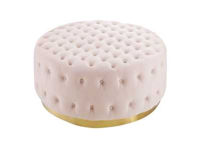 Image for Pink Ensconce Tufted Performance Velvet Round Ottoman
