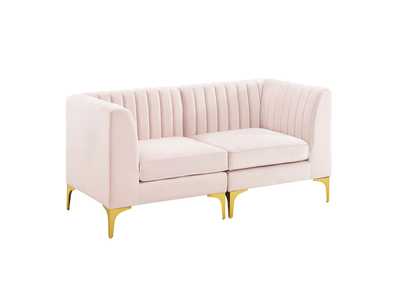 Image for Pink Triumph Channel Tufted Performance Velvet Loveseat