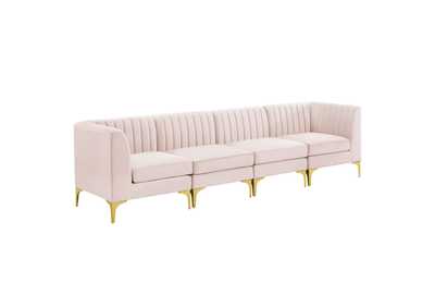 Image for Pink Triumph Channel Tufted Performance Velvet 4-Seater Sofa